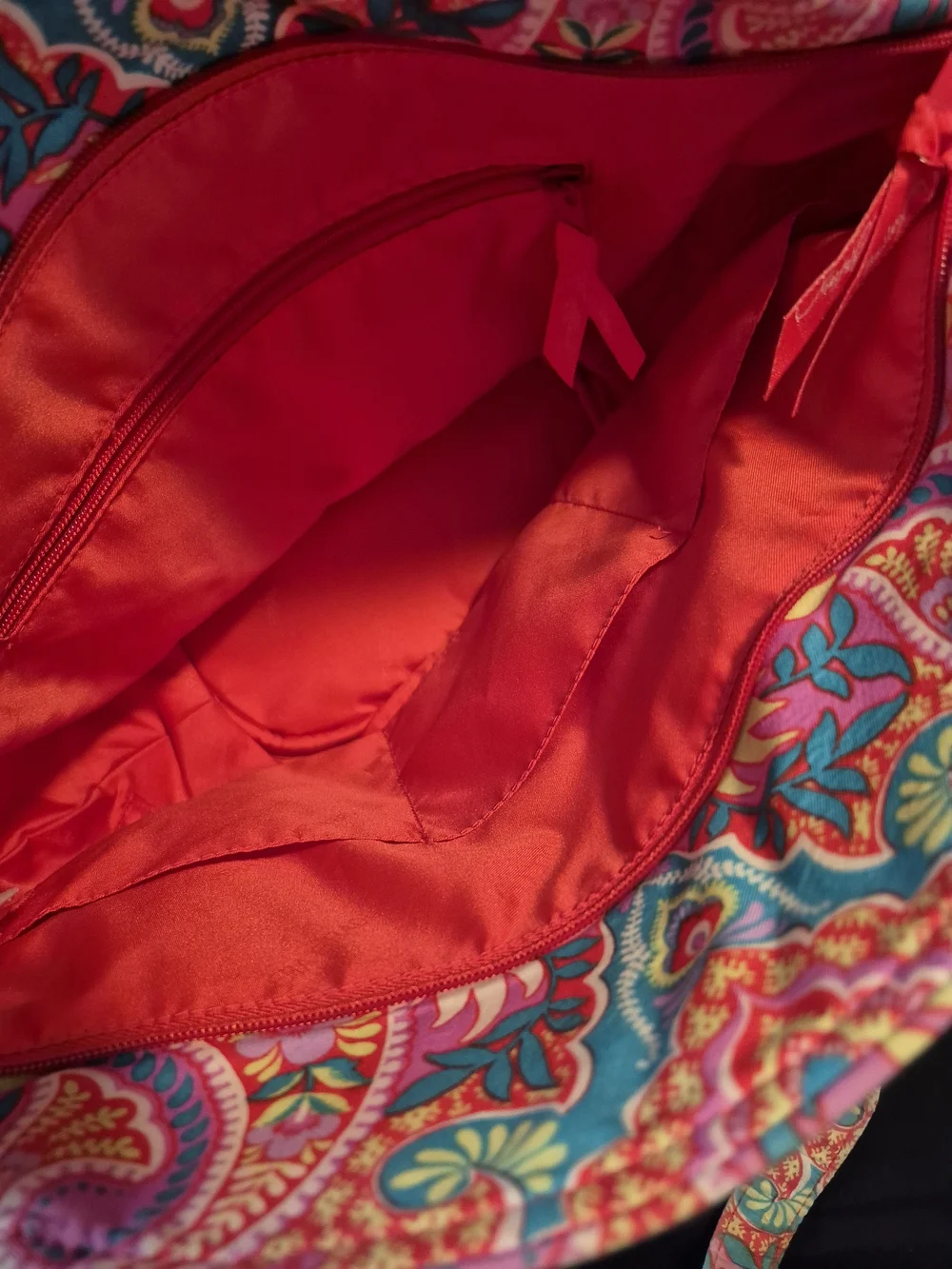 Vera Bradley Pink Multi Quilted Paisley Tote with Matching Pouch